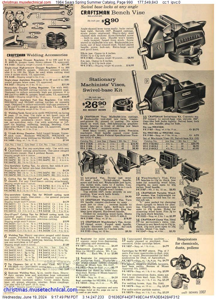 1964 Sears Spring Summer Catalog, Page 990