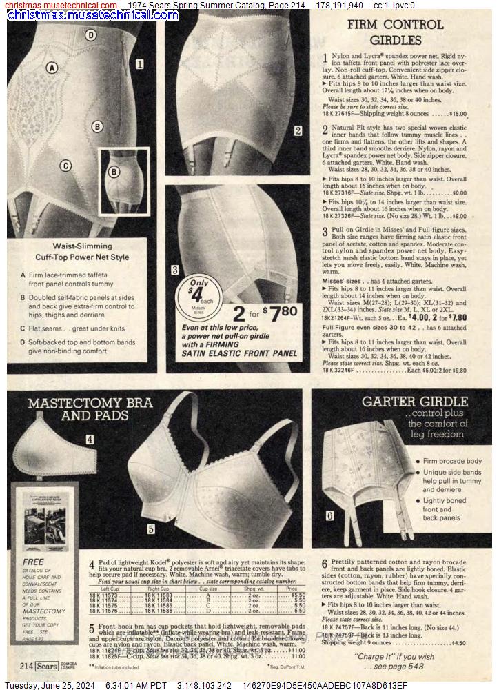 1974 Sears Spring Summer Catalog, Page 214
