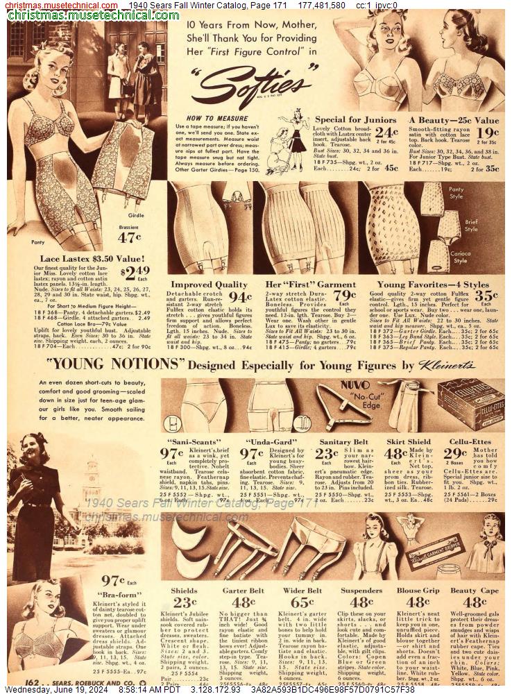 1940 Sears Fall Winter Catalog, Page 171