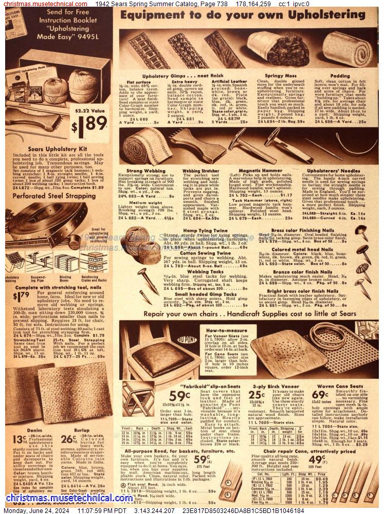 1942 Sears Spring Summer Catalog, Page 738