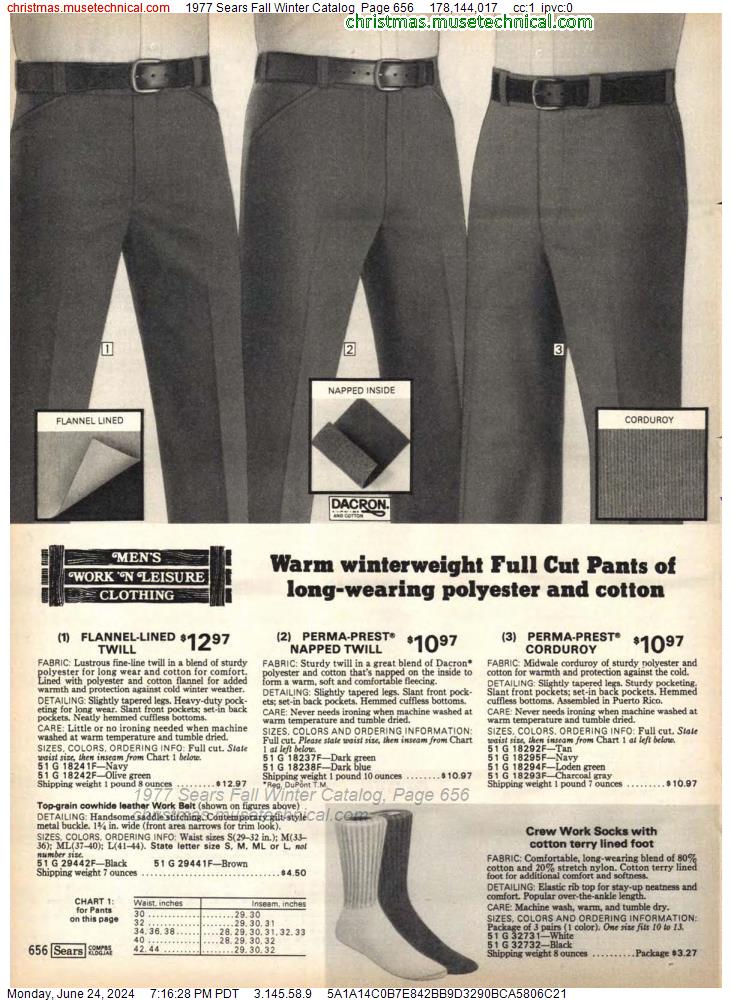 1977 Sears Fall Winter Catalog, Page 656