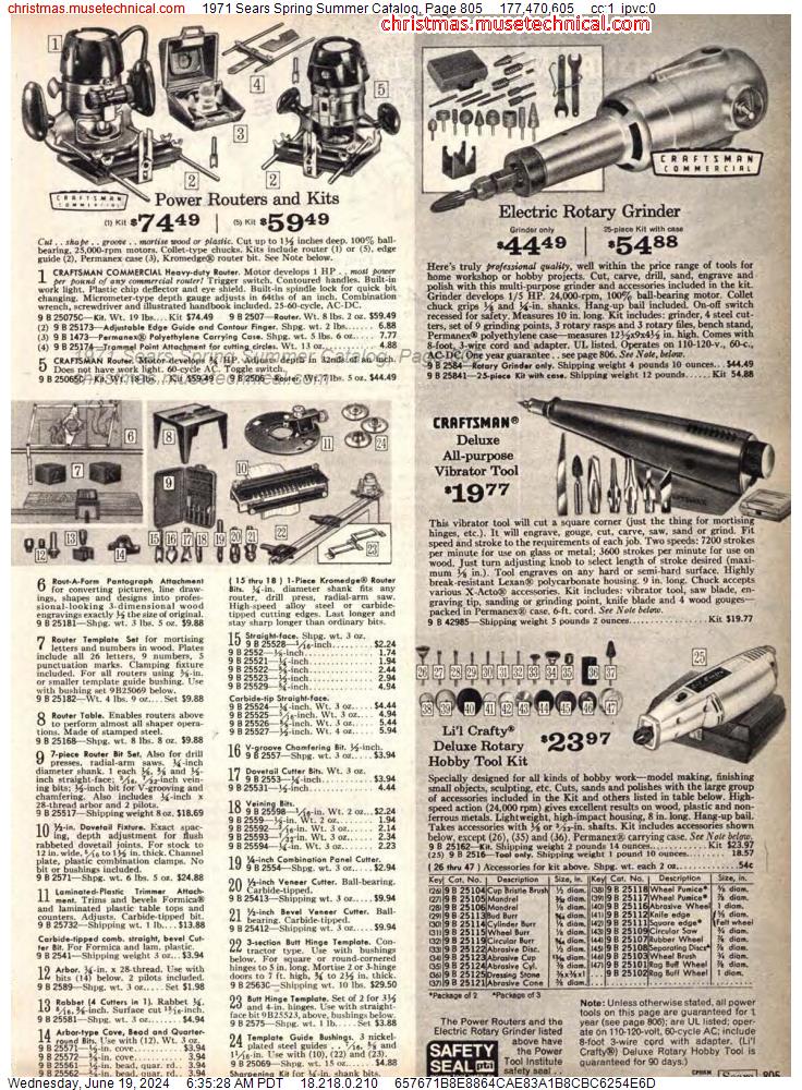 1971 Sears Spring Summer Catalog, Page 805