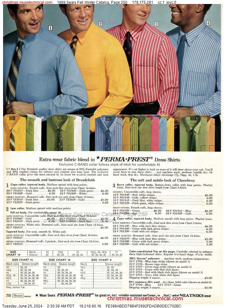 1969 Sears Fall Winter Catalog, Page 250