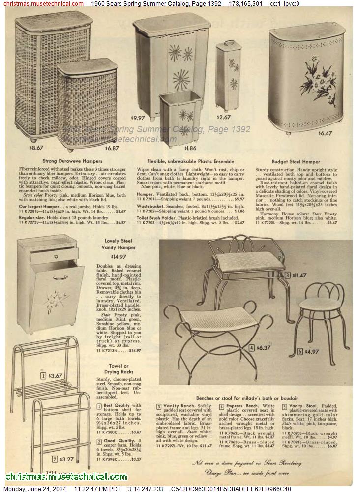 1960 Sears Spring Summer Catalog, Page 1392