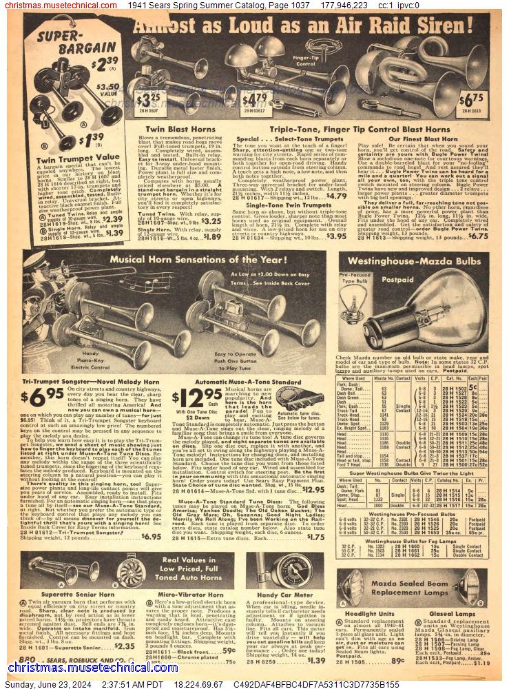 1941 Sears Spring Summer Catalog, Page 1037