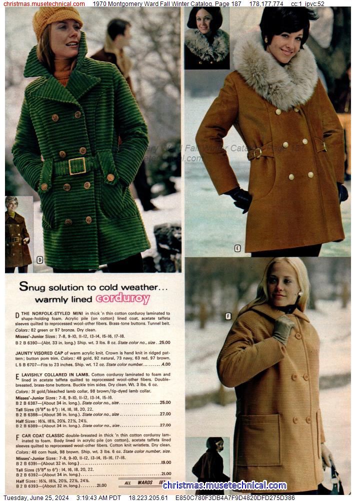 1970 Montgomery Ward Fall Winter Catalog, Page 187