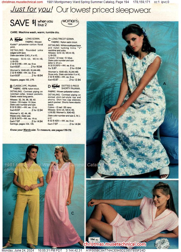 1981 Montgomery Ward Spring Summer Catalog, Page 194