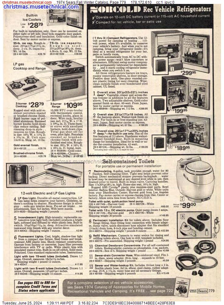 1974 Sears Fall Winter Catalog, Page 779