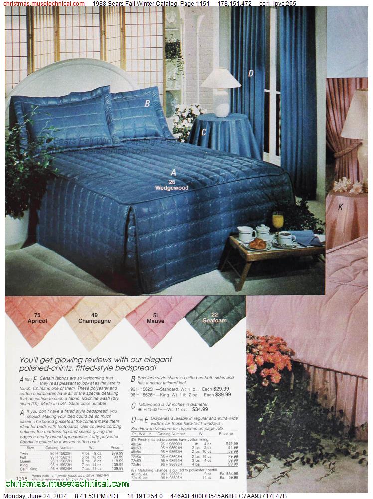 1988 Sears Fall Winter Catalog, Page 1151