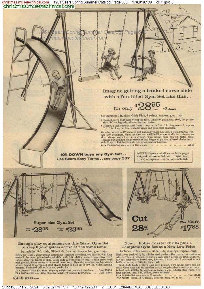 1961 Sears Spring Summer Catalog, Page 638