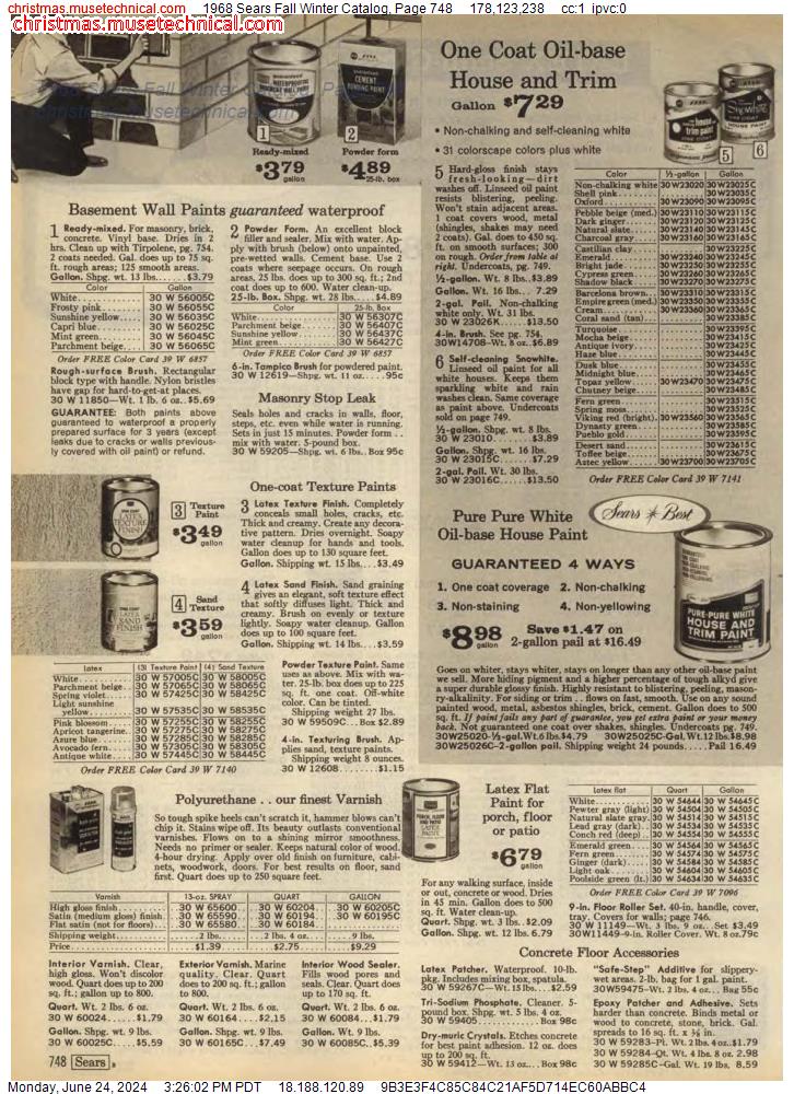 1968 Sears Fall Winter Catalog, Page 748