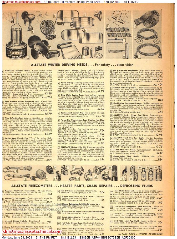 1948 Sears Fall Winter Catalog, Page 1204