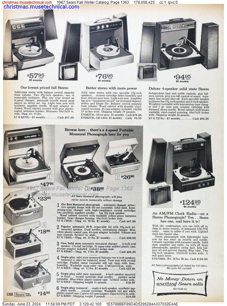 1967 Sears Fall Winter Catalog, Page 1363