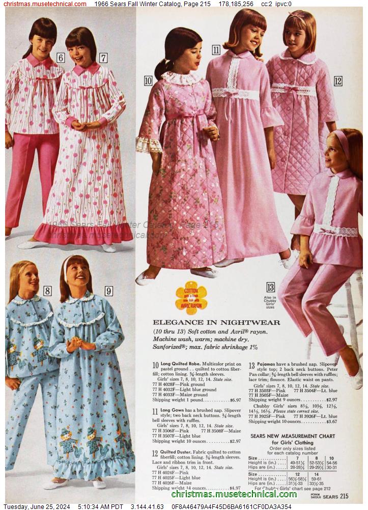 1966 Sears Fall Winter Catalog, Page 215