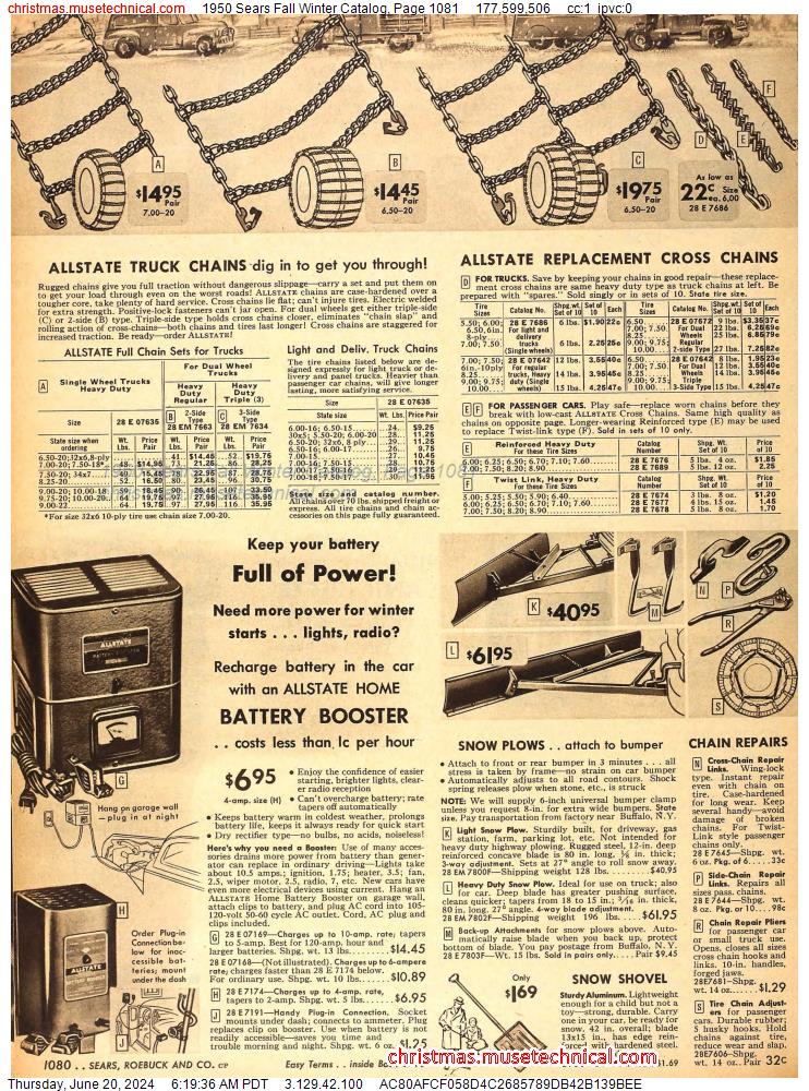 1950 Sears Fall Winter Catalog, Page 1081
