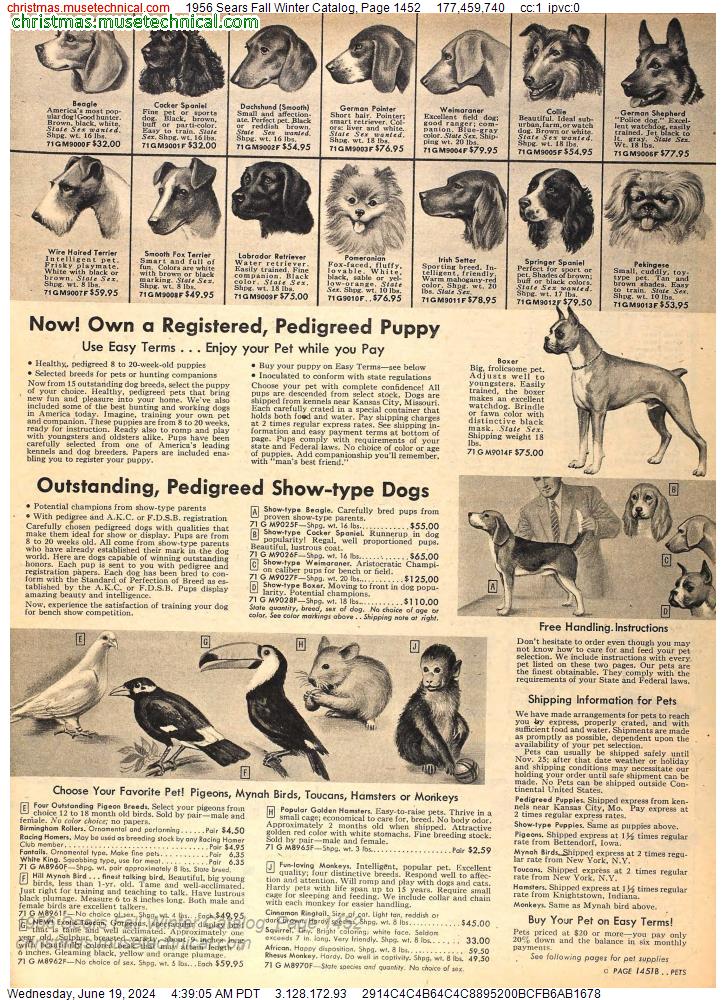 1956 Sears Fall Winter Catalog, Page 1452
