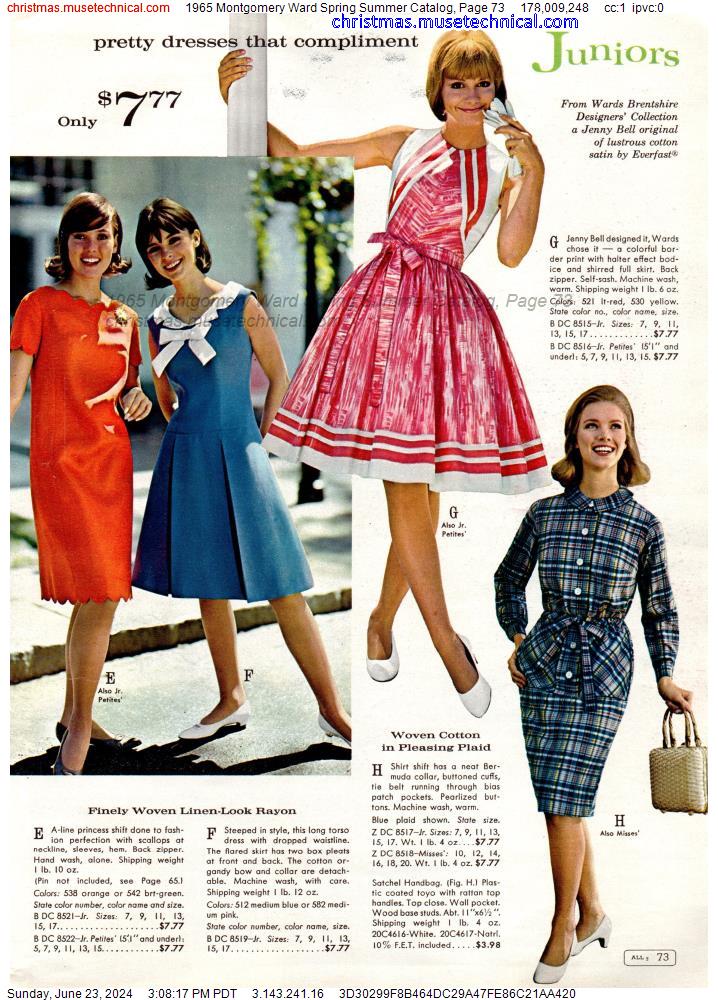1965 Montgomery Ward Spring Summer Catalog, Page 73