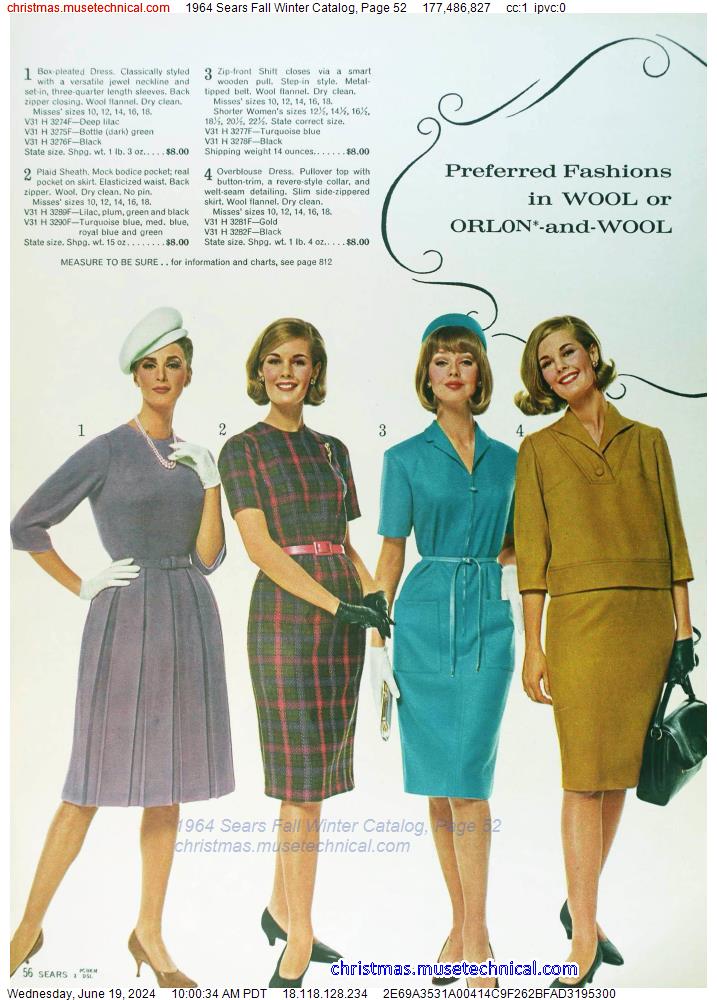 1964 Sears Fall Winter Catalog, Page 52