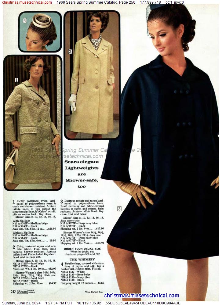 1969 Sears Spring Summer Catalog, Page 250