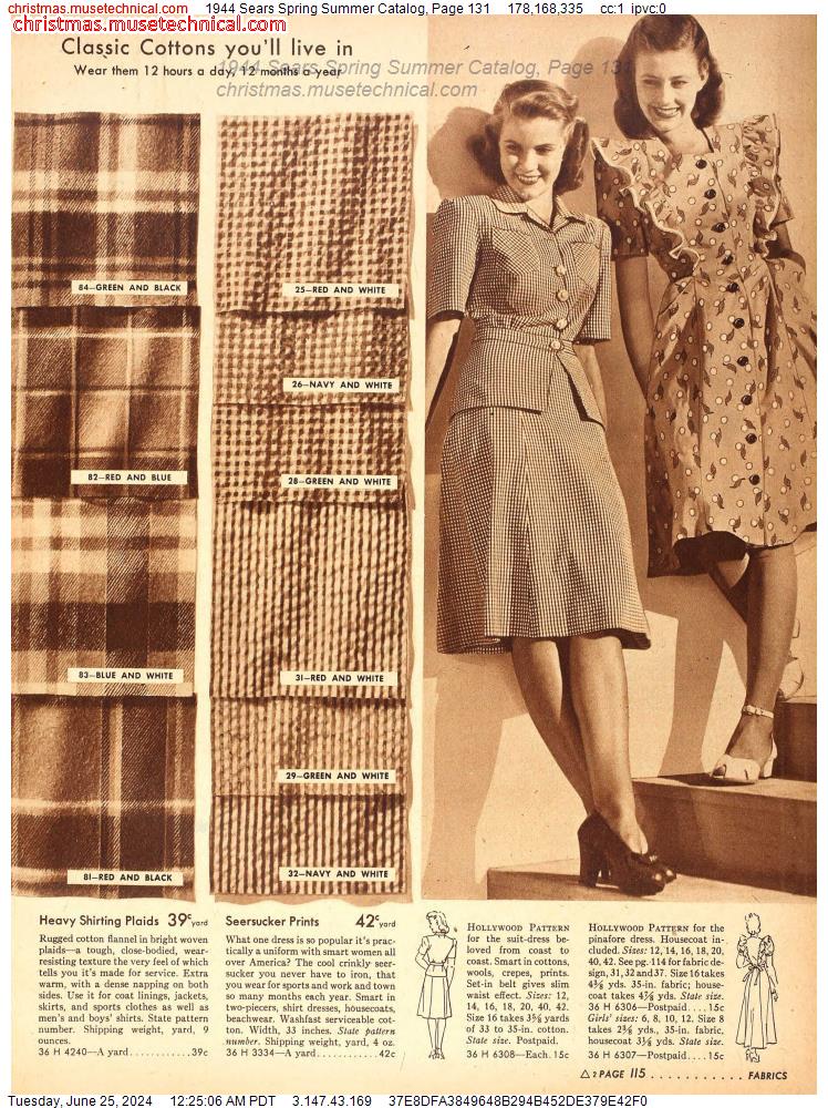1944 Sears Spring Summer Catalog, Page 131