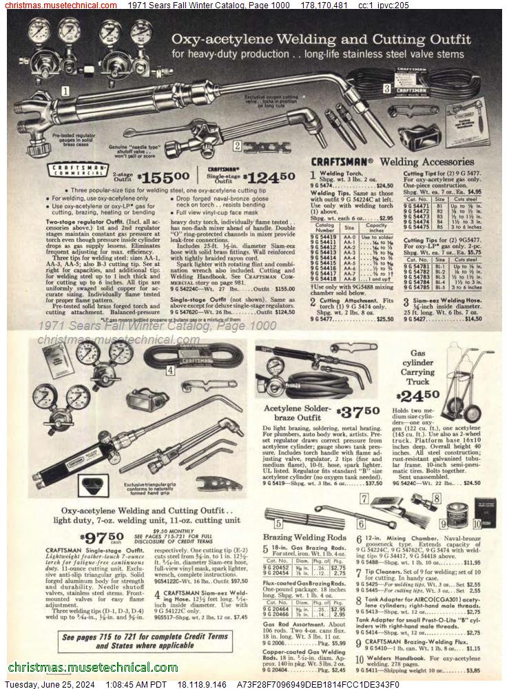 1971 Sears Fall Winter Catalog, Page 1000