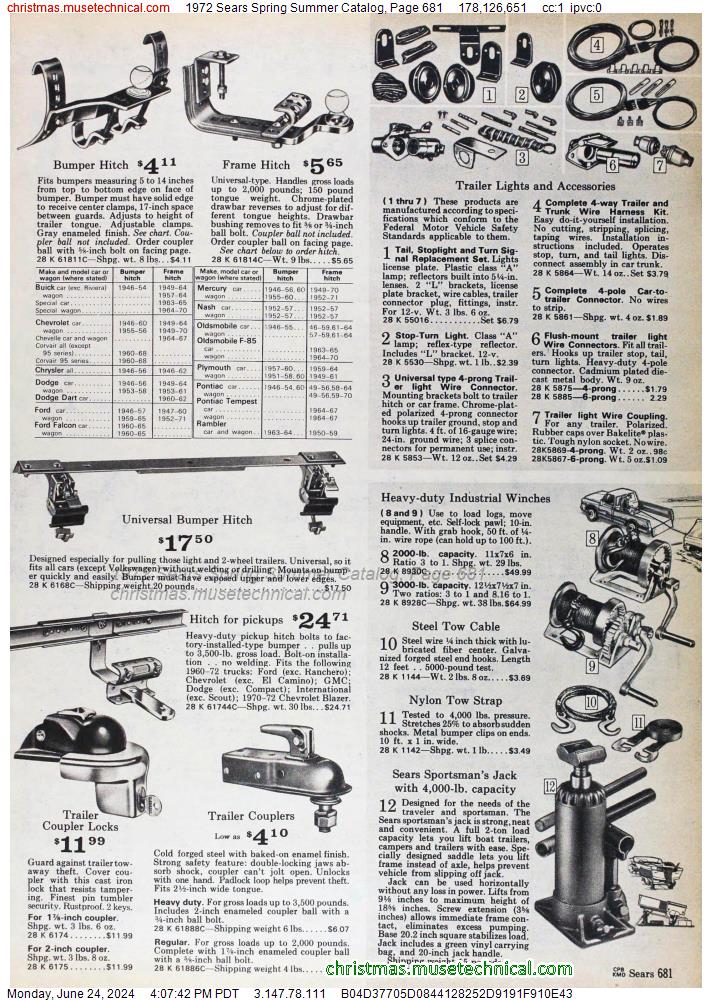 1972 Sears Spring Summer Catalog, Page 681