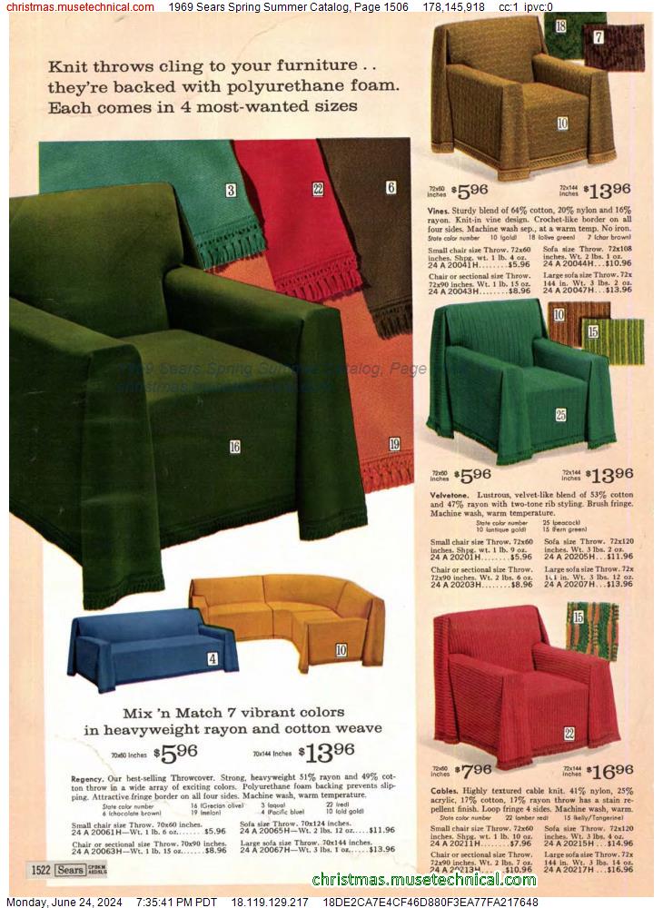 1969 Sears Spring Summer Catalog, Page 1506