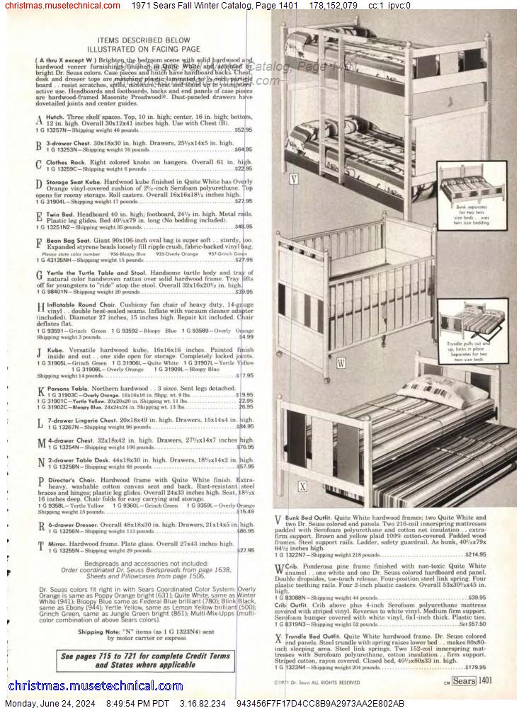 1971 Sears Fall Winter Catalog, Page 1401