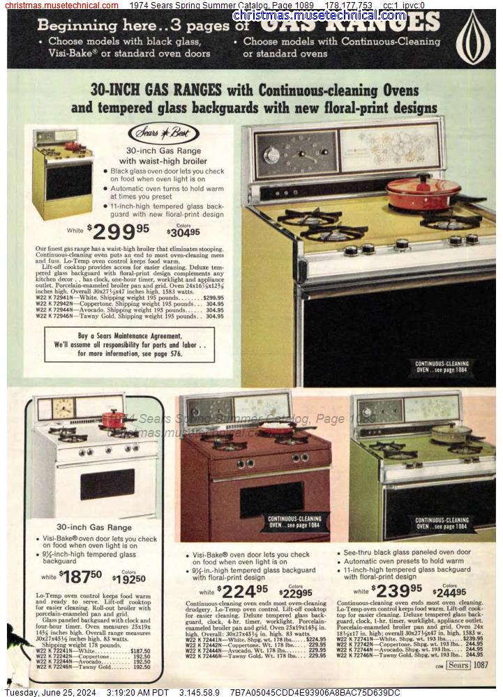1974 Sears Spring Summer Catalog, Page 1089