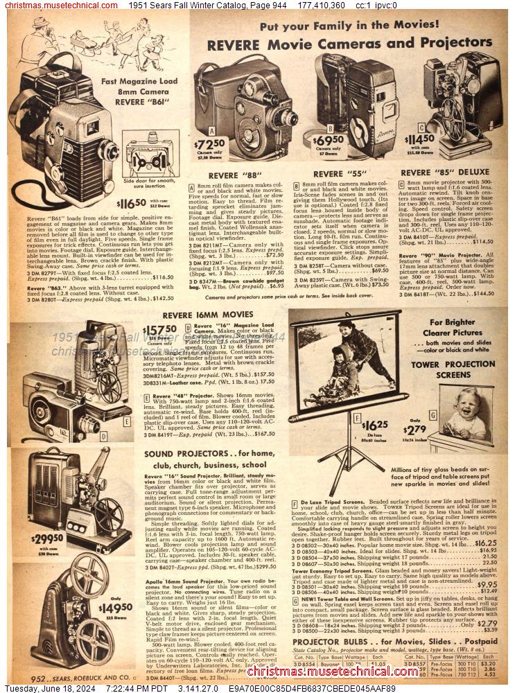 1951 Sears Fall Winter Catalog, Page 944