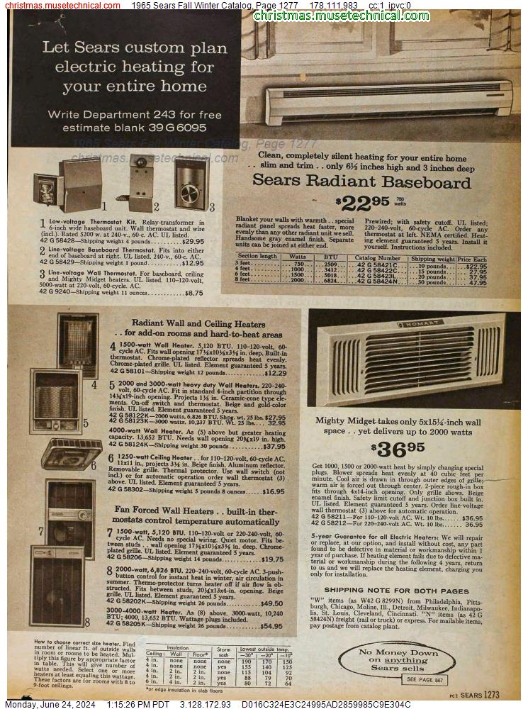 1965 Sears Fall Winter Catalog, Page 1277