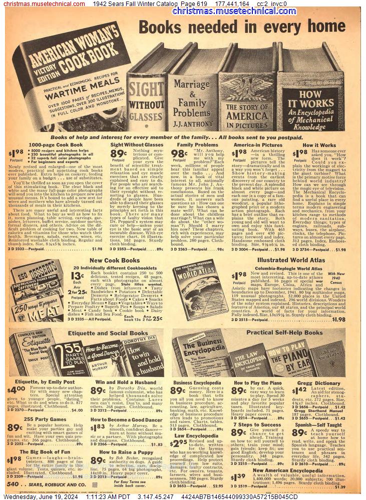 1942 Sears Fall Winter Catalog, Page 619