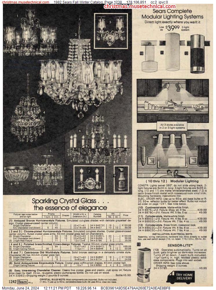 1982 Sears Fall Winter Catalog, Page 1238