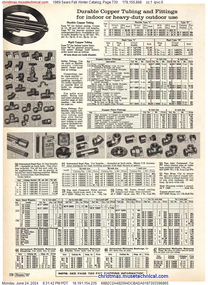 1969 Sears Fall Winter Catalog, Page 730