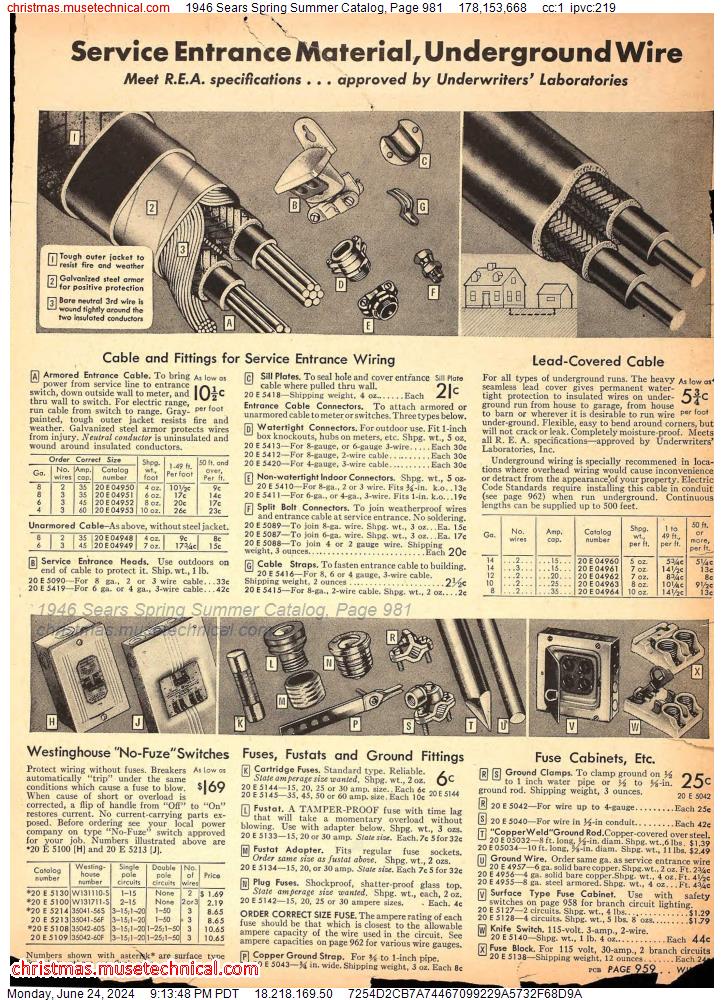 1946 Sears Spring Summer Catalog, Page 981