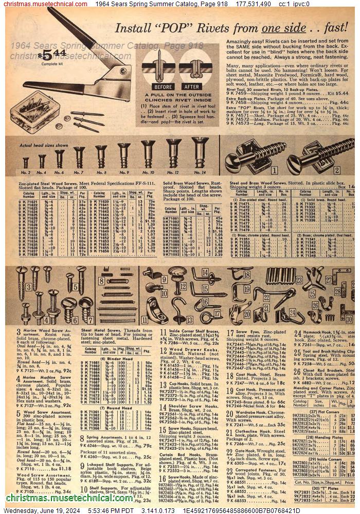 1964 Sears Spring Summer Catalog, Page 918