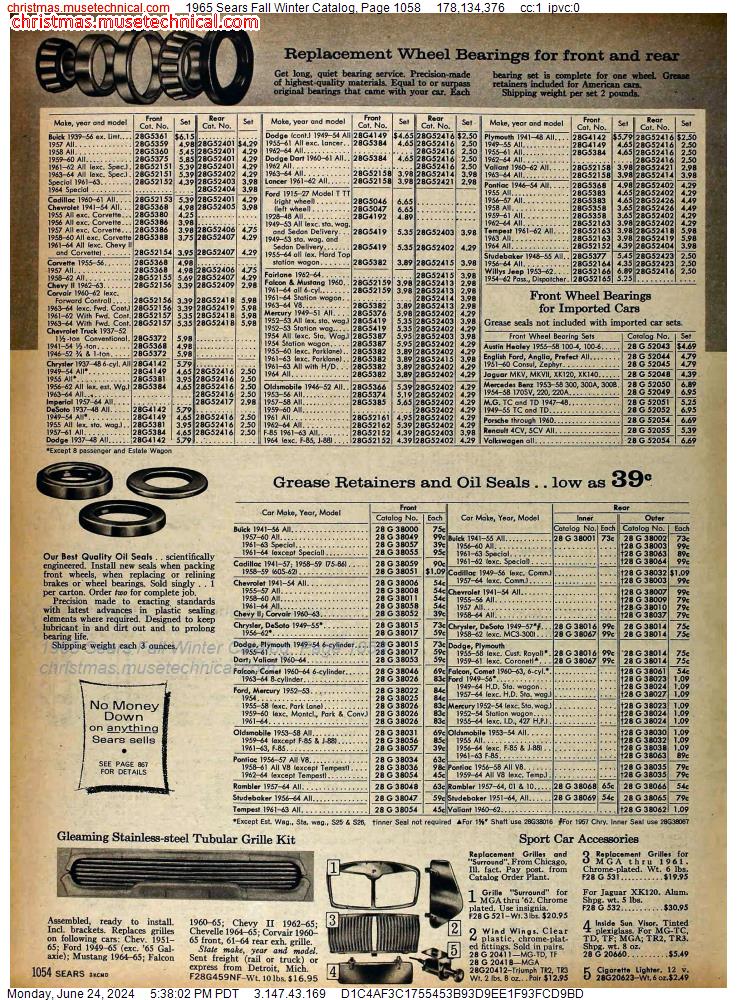 1965 Sears Fall Winter Catalog, Page 1058