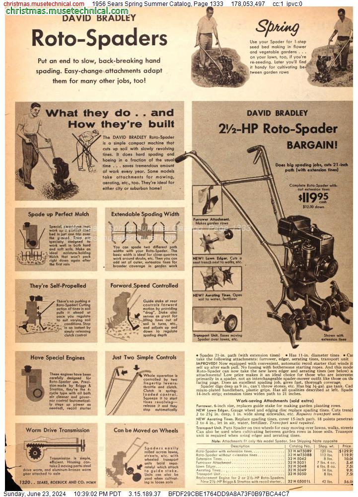 1956 Sears Spring Summer Catalog, Page 1333