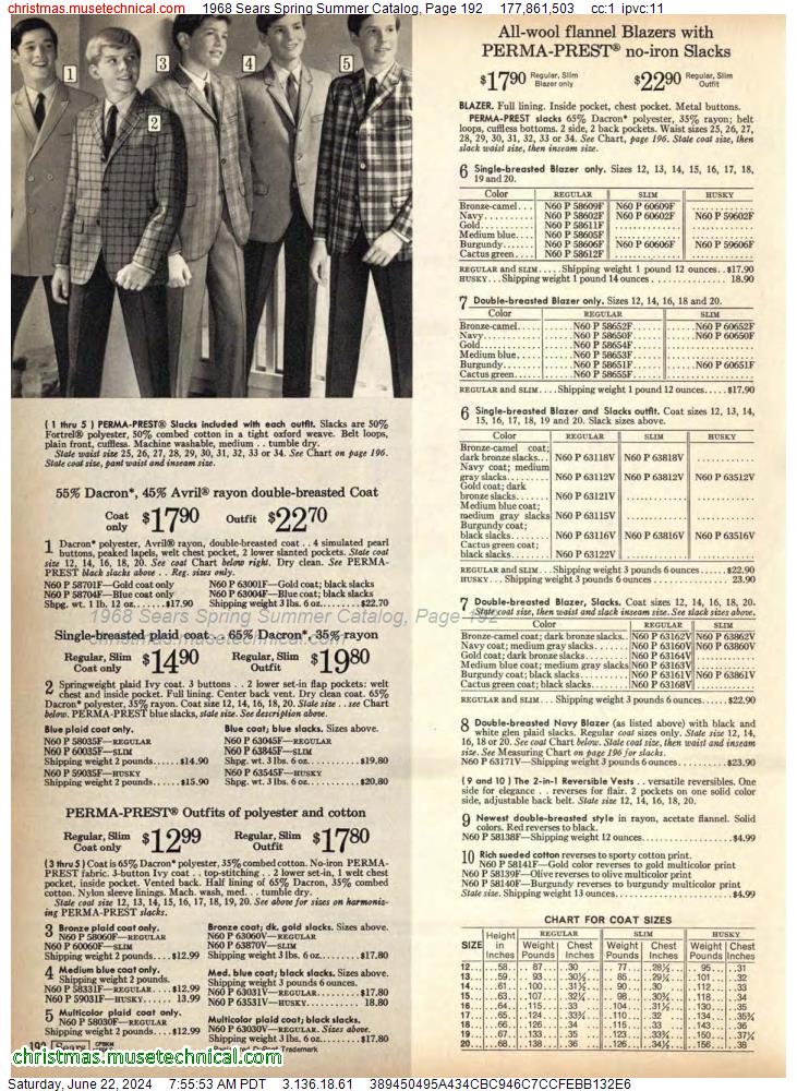 1968 Sears Spring Summer Catalog, Page 192