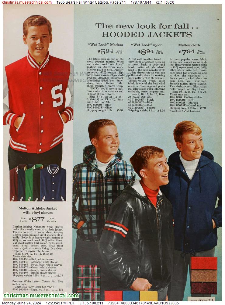 1965 Sears Fall Winter Catalog, Page 211