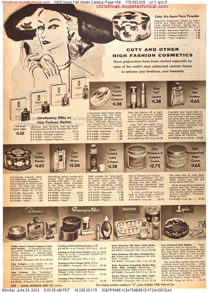 1955 Sears Fall Winter Catalog, Page 158