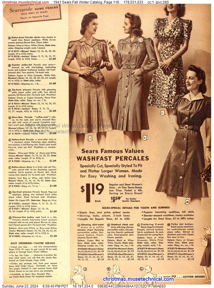 1941 Sears Fall Winter Catalog, Page 116
