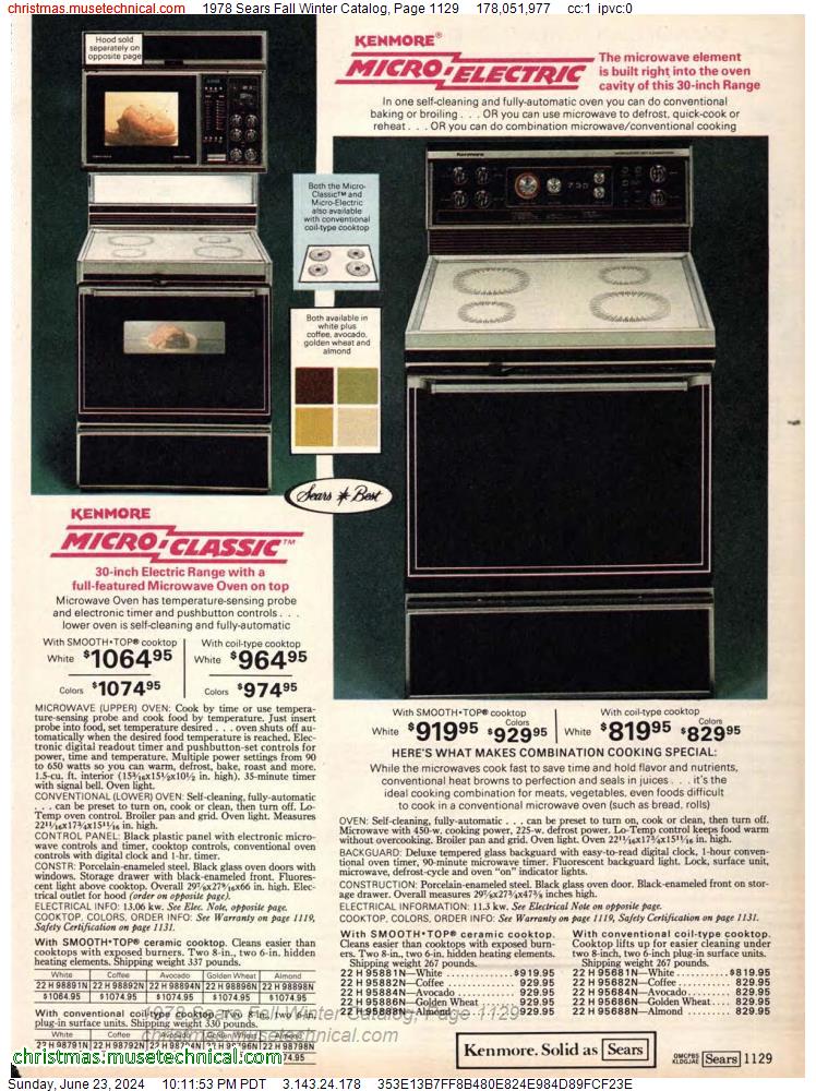 1978 Sears Fall Winter Catalog, Page 1129