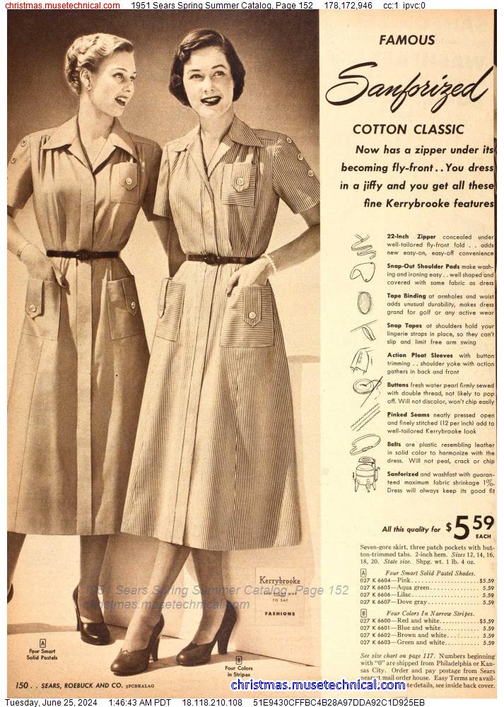 1951 Sears Spring Summer Catalog, Page 152