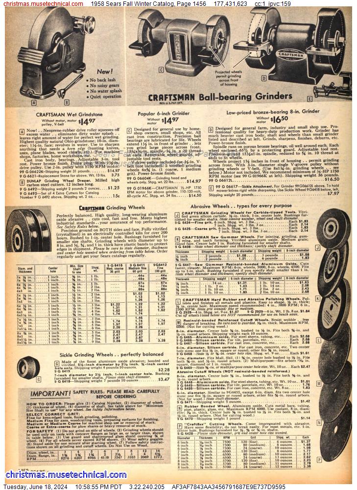 1958 Sears Fall Winter Catalog, Page 1456