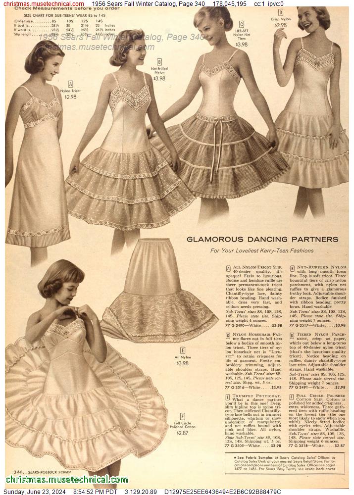 1956 Sears Fall Winter Catalog, Page 340
