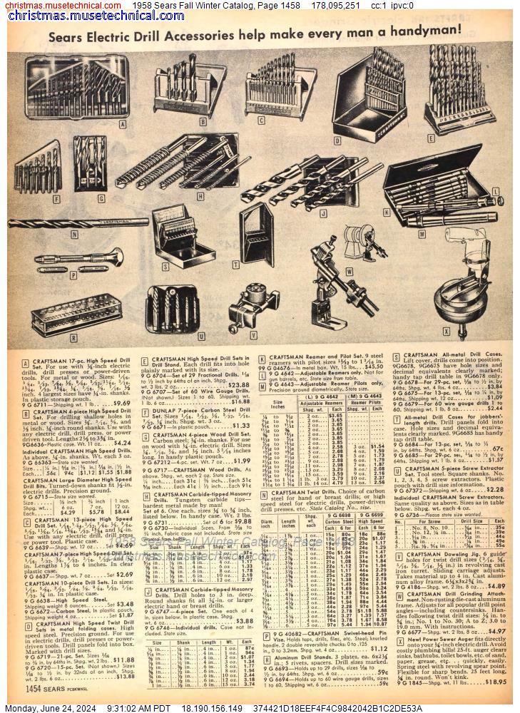1958 Sears Fall Winter Catalog, Page 1458