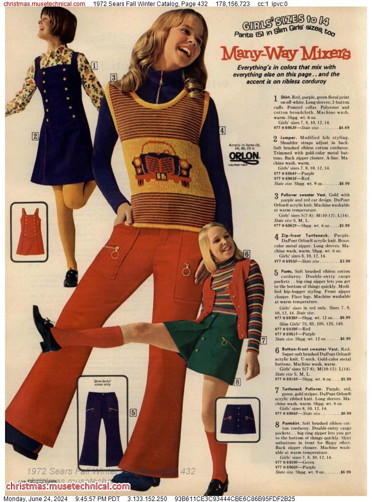 1972 Sears Fall Winter Catalog, Page 432