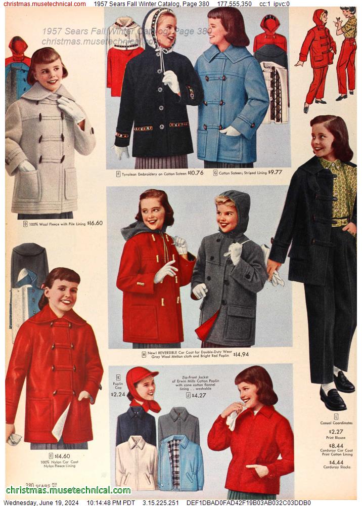 1957 Sears Fall Winter Catalog, Page 380