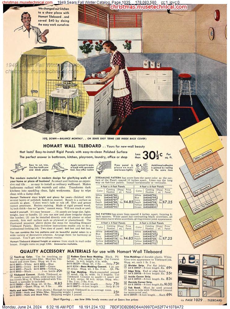 1949 Sears Fall Winter Catalog, Page 1035
